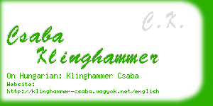 csaba klinghammer business card